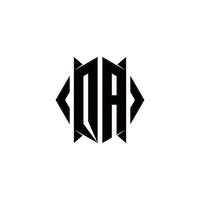 qa Logo Monogramm mit Schild gestalten Designs Vorlage vektor