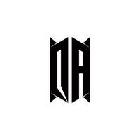 qa Logo Monogramm mit Schild gestalten Designs Vorlage vektor