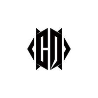 cq Logo Monogramm mit Schild gestalten Designs Vorlage vektor