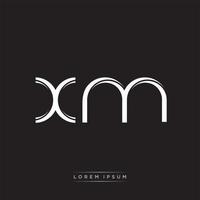 xm Initiale Brief Teilt Kleinbuchstaben Logo modern Monogramm Vorlage isoliert auf schwarz Weiß vektor