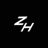 Z H logotyp monogram med upp till ner stil modern design mall vektor
