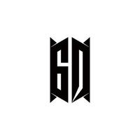 gq Logo Monogramm mit Schild gestalten Designs Vorlage vektor