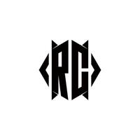 rc Logo Monogramm mit Schild gestalten Designs Vorlage vektor