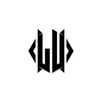 lu logotyp monogram med skydda form mönster mall vektor