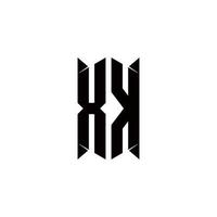 xk Logo Monogramm mit Schild gestalten Designs Vorlage vektor