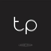 tp Initiale Brief Teilt Kleinbuchstaben Logo modern Monogramm Vorlage isoliert auf schwarz Weiß vektor