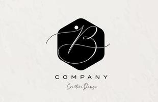 schwarz und Weiß Polygon b Alphabet Brief Logo Symbol Design mit Punkt und elegant Stil. kreativ Vorlage zum Geschäft und Unternehmen vektor