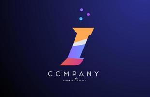 färgad jag alfabet brev logotyp ikon med prickar. orange rosa blå kreativ mall design för företag och företag vektor