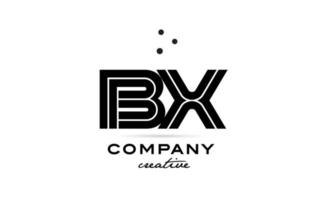 bx schwarz und Weiß Kombination Alphabet Fett gedruckt Brief Logo mit Punkte. trat bei kreativ Vorlage Design zum Unternehmen und Geschäft vektor