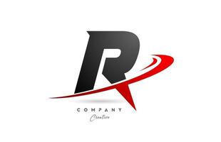 schwarz grau r Alphabet Brief Logo Symbol Design mit rot rauschen. kreativ Vorlage zum Unternehmen und Geschäft vektor