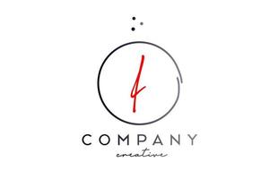 Kreis ich handgeschrieben Alphabet Brief Logo mit Punkte und schwarz rot Farbe. korporativ kreativ Vorlage Design zum Unternehmen und Geschäft vektor