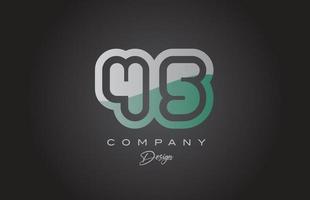 45 Grün grau Nummer Logo Symbol Design. kreativ Vorlage zum Unternehmen und Geschäft vektor