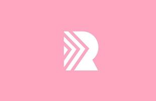 rosa geometrisk r alfabet brev logotyp ikon med linje design. kreativ mall för företag och företag vektor