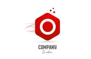 o röd sexhörning brev alfabet logotyp ikon design. kreativ mall för företag och företag vektor