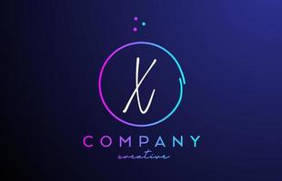 x handgeschrieben Alphabet Brief Logo mit Punkte und Rosa Blau Kreis. korporativ kreativ Vorlage Design zum Geschäft und Unternehmen vektor