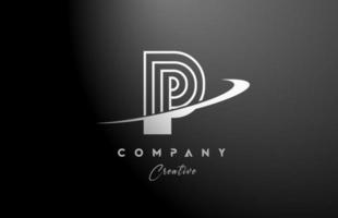 schwarz Weiß p Alphabet Brief Logo Symbol Design mit rauschen. kreativ Linie Vorlage zum Unternehmen und Geschäft vektor