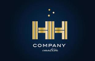 Gold golden hh Kombination Alphabet Fett gedruckt Brief Logo mit Punkte. trat bei kreativ Vorlage Design zum Unternehmen und Geschäft vektor