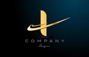 ich Alphabet Brief Logo mit doppelt rauschen im Gold golden Farbe. korporativ kreativ Vorlage Design zum Unternehmen vektor