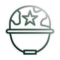 Helm Symbol Gradient Grün Weiß Stil Militär- Illustration Vektor Heer Element und Symbol perfekt.