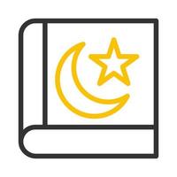 quran ikon duofärg grå gul stil ramadan illustration vektor element och symbol perfekt.