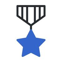 medalj ikon duotone grå blå stil militär illustration vektor armén element och symbol perfekt.