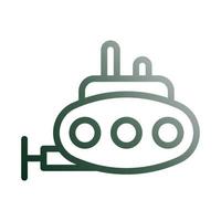 U-Boot Symbol Gradient Grün Weiß Stil Militär- Illustration Vektor Heer Element und Symbol perfekt.