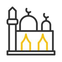 moské ikon duofärg grå gul stil ramadan illustration vektor element och symbol perfekt.