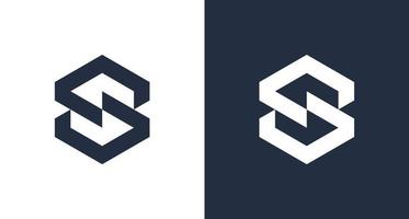 modern sexkantig bokstäver logotyp i geometrisk form, enkel blocky bokstav ss monogram logotyp vektor