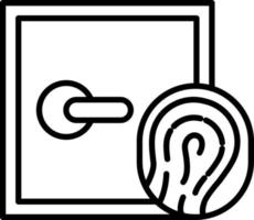 biometrisk säkerhet låda ikon stil vektor
