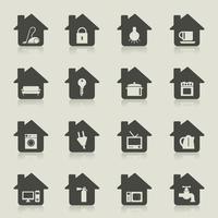 uppsättning av ikoner av hus för webb design vektor