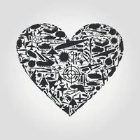 hjärta från armén ämnen. en vektor illustration