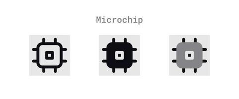 Mikrochip Symbole Blatt vektor
