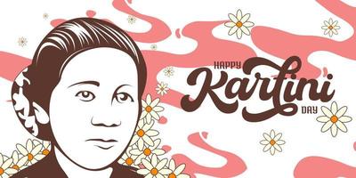 Kartini Tag Banner Vektor Illustration