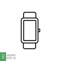 Clever Uhr Linie Symbol. einfach Gliederung Stil. tragbar, Digital Uhr, Smartwatch Technologie Konzept. Vektor Illustration isoliert auf Weiß Hintergrund. eps 10.