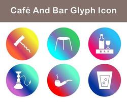 Cafe und Bar Vektor Symbol einstellen