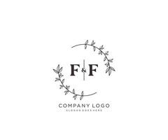 Initiale ff Briefe schön Blumen- feminin editierbar vorgefertigt Monoline Logo geeignet zum Spa Salon Haut Haar Schönheit Boutique und kosmetisch Unternehmen. vektor