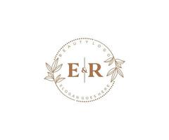 Initiale äh Briefe schön Blumen- feminin editierbar vorgefertigt Monoline Logo geeignet zum Spa Salon Haut Haar Schönheit Boutique und kosmetisch Unternehmen. vektor