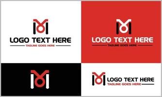 m abstrakt alfabet brev logotyp design uppsättning vektor