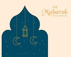 einfache eid mubarak grußkarte vektor