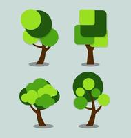 stilisierte grüne Bäume mit Blattformen Vektorillustration vektor