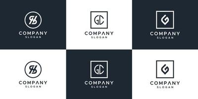 monogram set logo design vektor