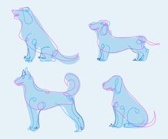 Hundfodrad Handdragen Sammanfattning Vektorillustration vektor