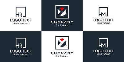 uppsättning kreativa monogram logo design vektor