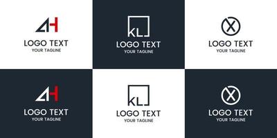 monogram set logo design vektor