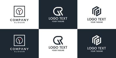 monogram set logo design vektor