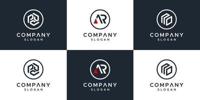 monogram set logo design vektor