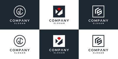 uppsättning kreativa monogram logo design vektor