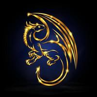 guld wyvern symbol vektor