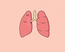 lung mänsklig doodle. anatomi platt medicinsk organ ikon vektor