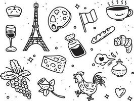 paris doodle stil. paris ritstil vektor